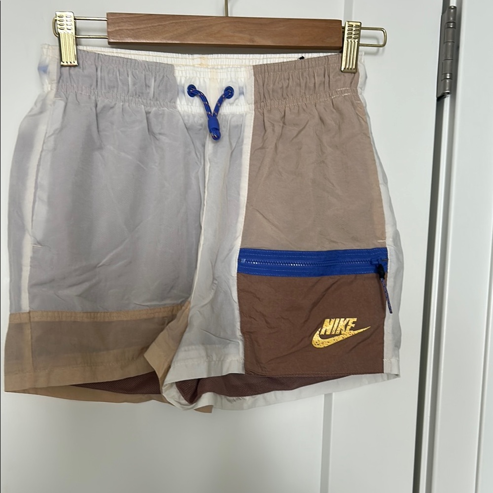 Nike Colorblock Shorts with Blue Accents